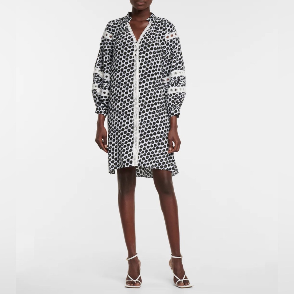 Diane von Furstenberg Jessica Floral-print Crepe De Chine Mini Dress Size Medium